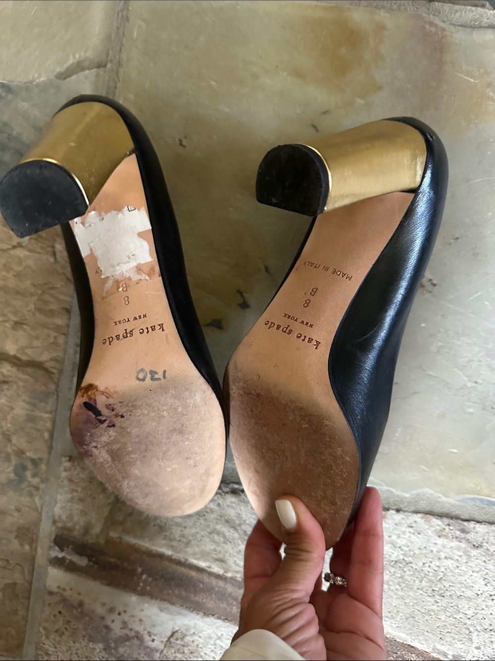 kate spade Black Leather Classic Round-Toe Heels - Picture 4 of 7